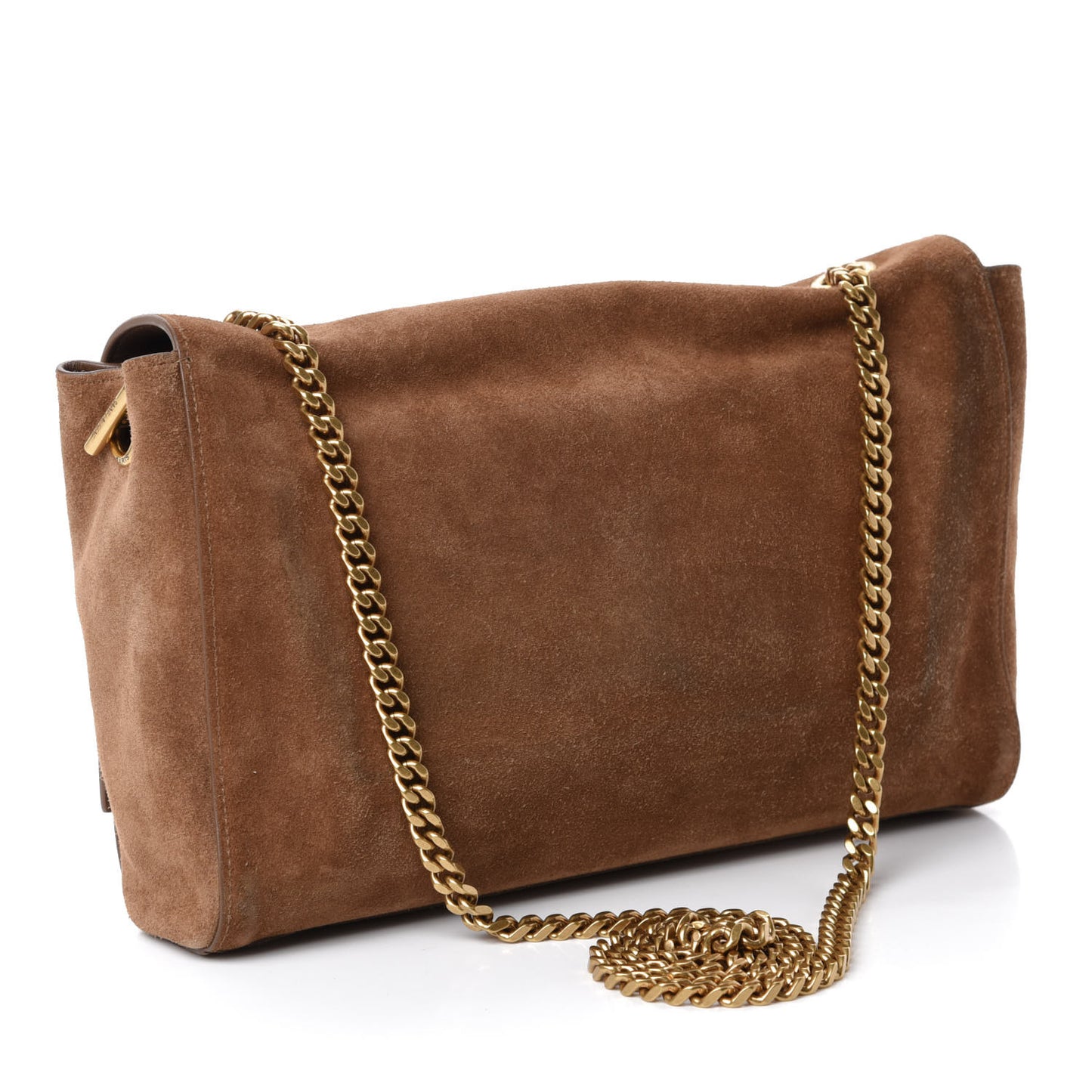 Smooth Calfskin Suede Medium Reversible Monogram Kate Satchel Light Ochre