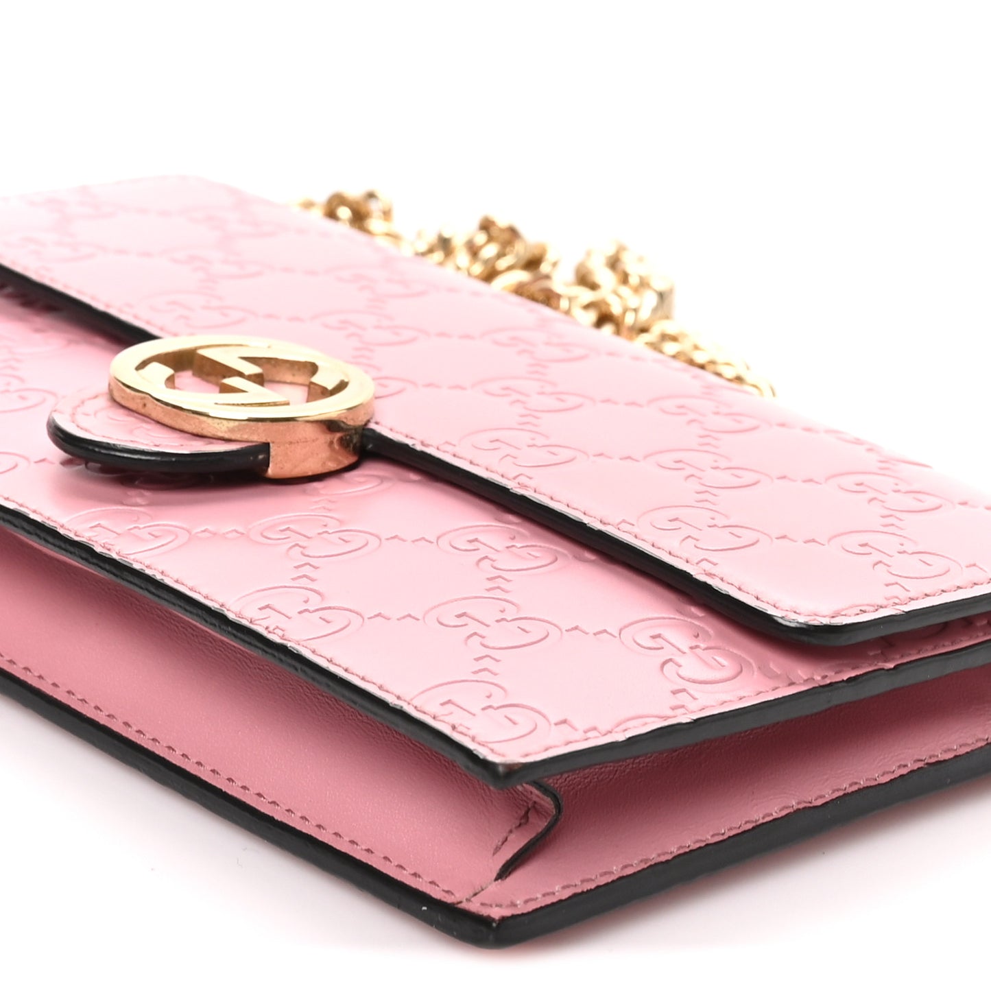 Guccissima Icon Chain Wallet Carmine Rose