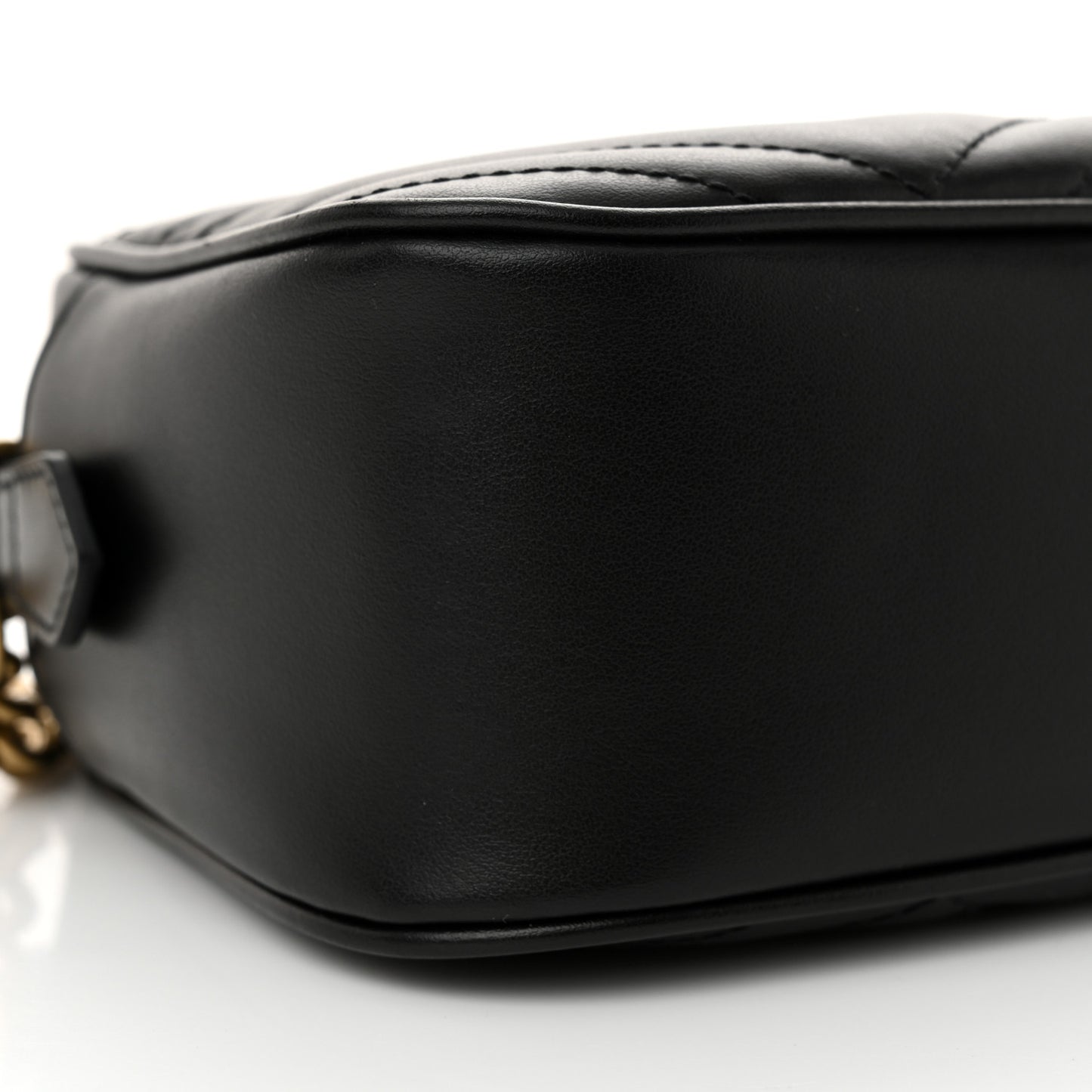 Calfskin Matelasse Small GG Marmont Chain Shoulder Bag Black