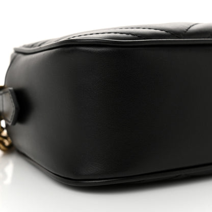 Gucci Calfskin Matelasse Small GG Marmont Chain Shoulder Bag Black 9 of 10