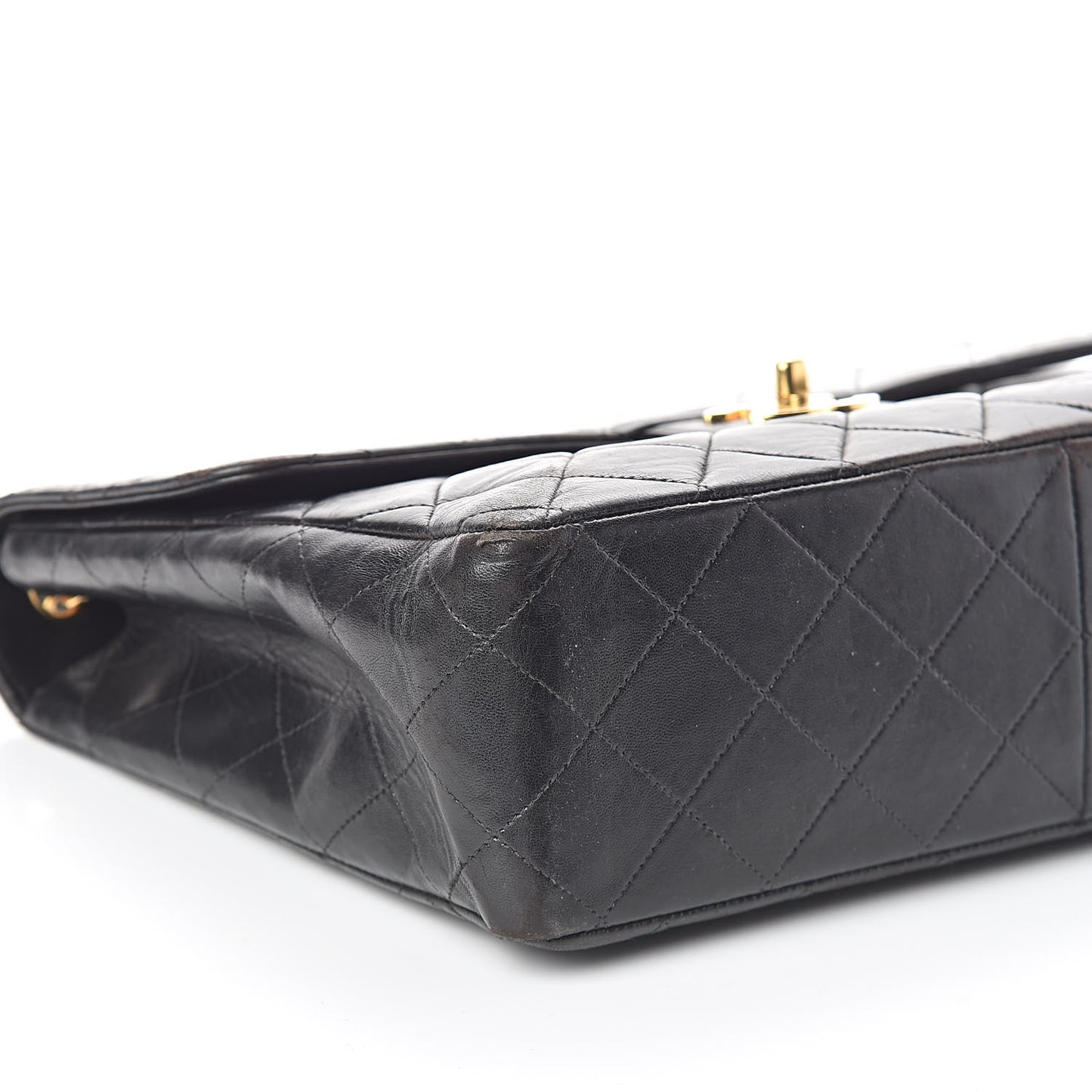 Lambskin Quilted Jumbo Single Flap Black