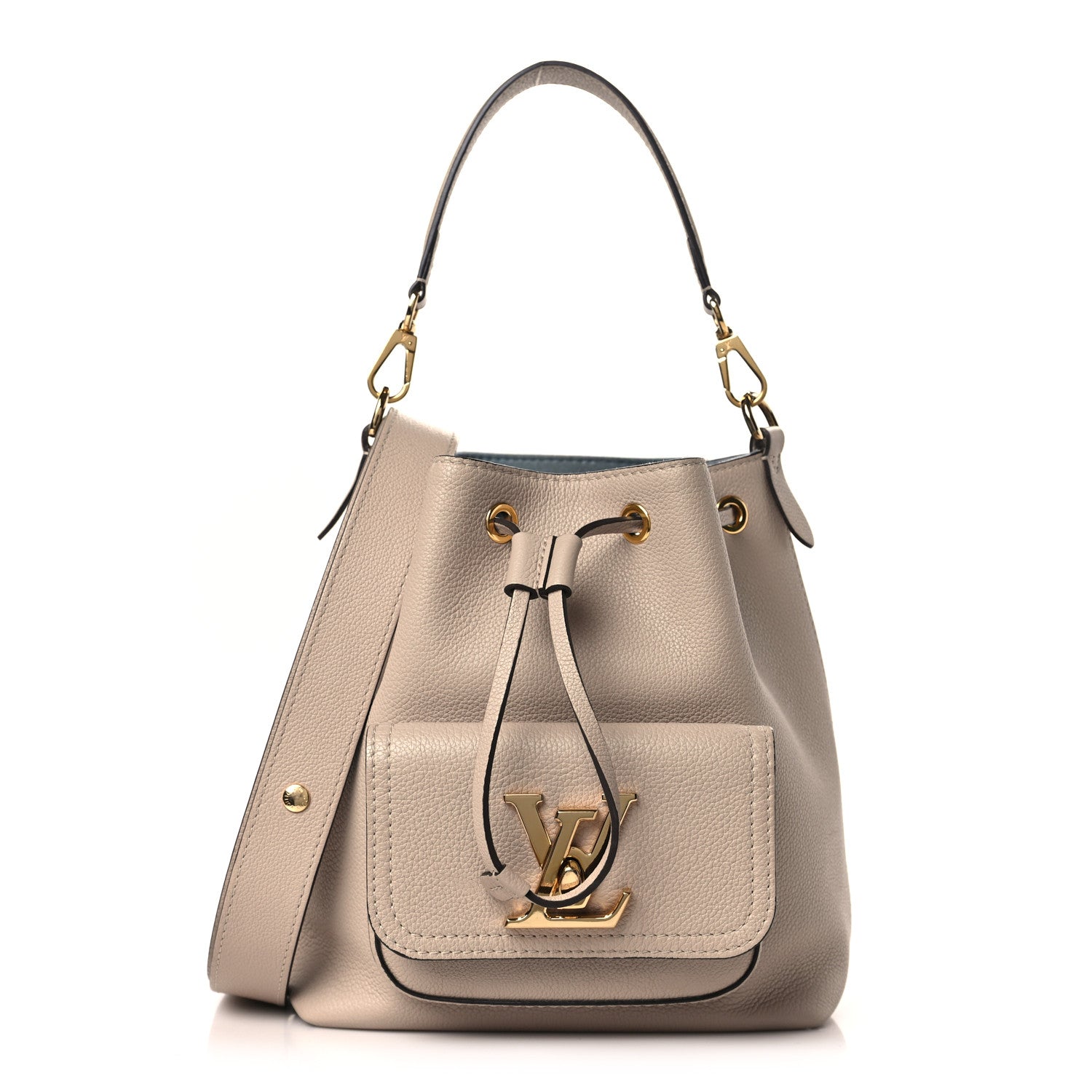 Louis Vuitton Calfskin Lockme Bucket MM Greige 1 of 8