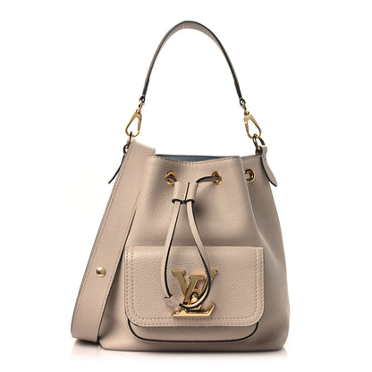 Louis Vuitton Calfskin Lockme Bucket MM Greige 1 of 8