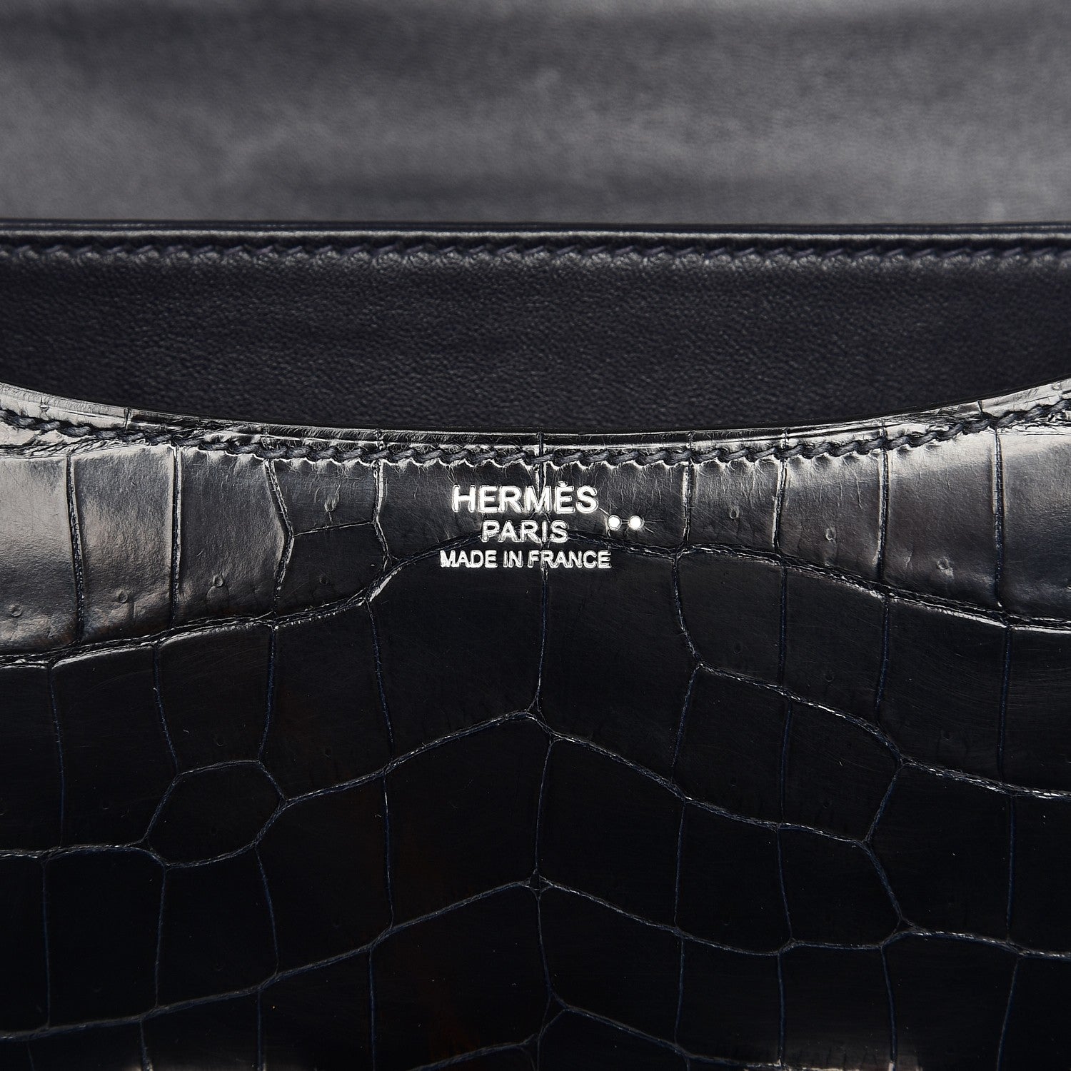 Hermes Shiny Niloticus Crocodile Constance 24 Bleu Marine 6 of 13