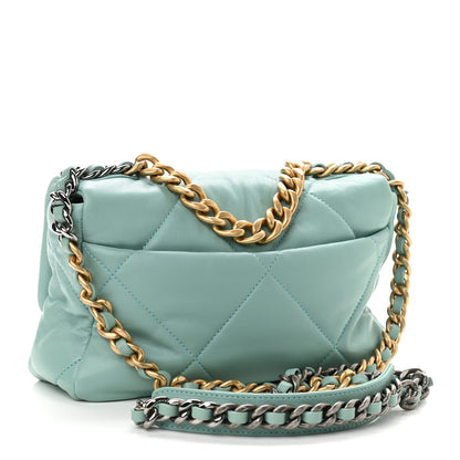 Chanel Goatskin Quilted Medium Chanel 19 Flap Light Blue 3 of 10