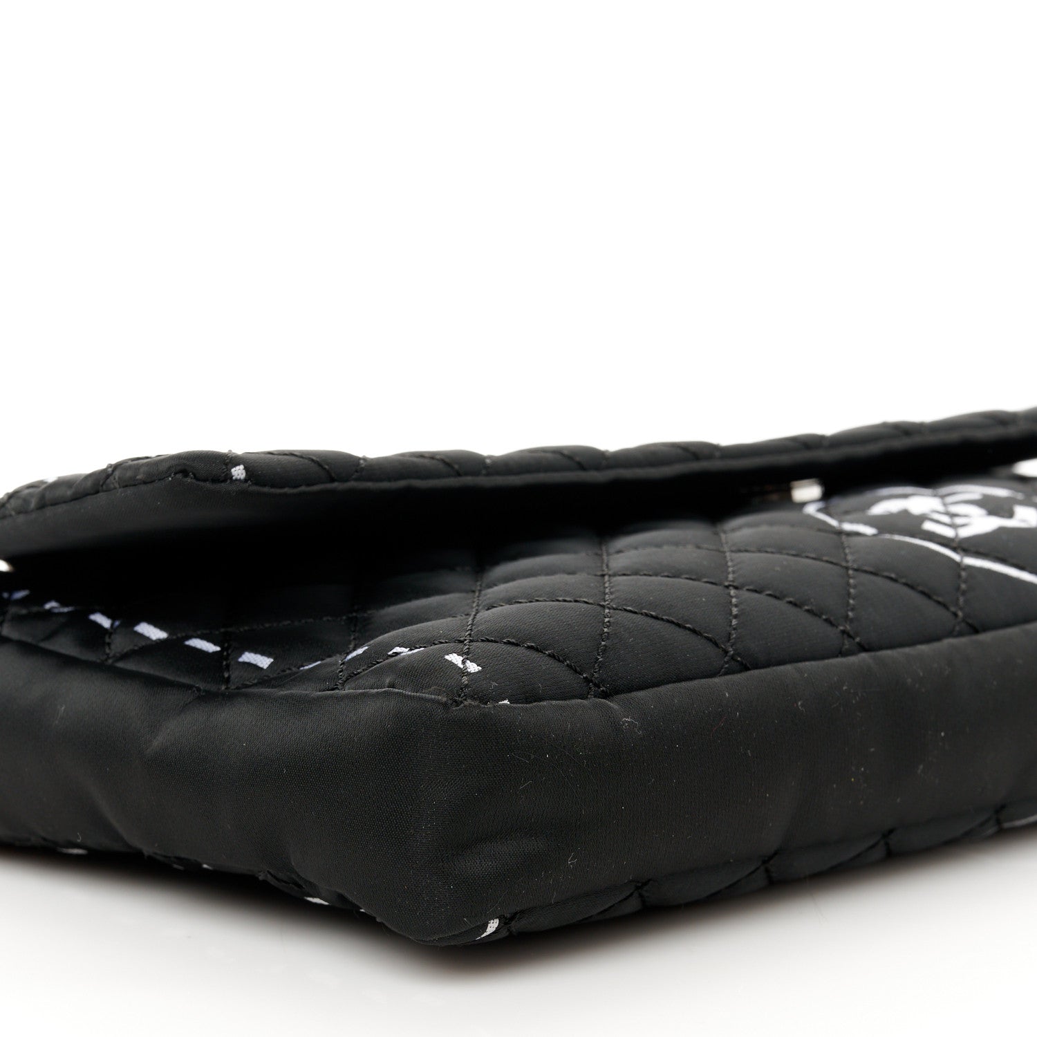 Chanel Nylon Quilted Logo Flap Black 9 of 11