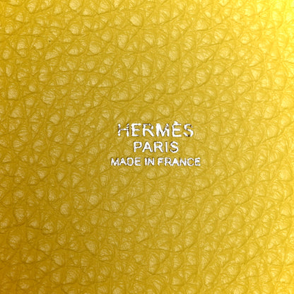 Hermes Taurillon Clemence Casaque Picotin Lock 18 PM Lime Sesame 6 of 10