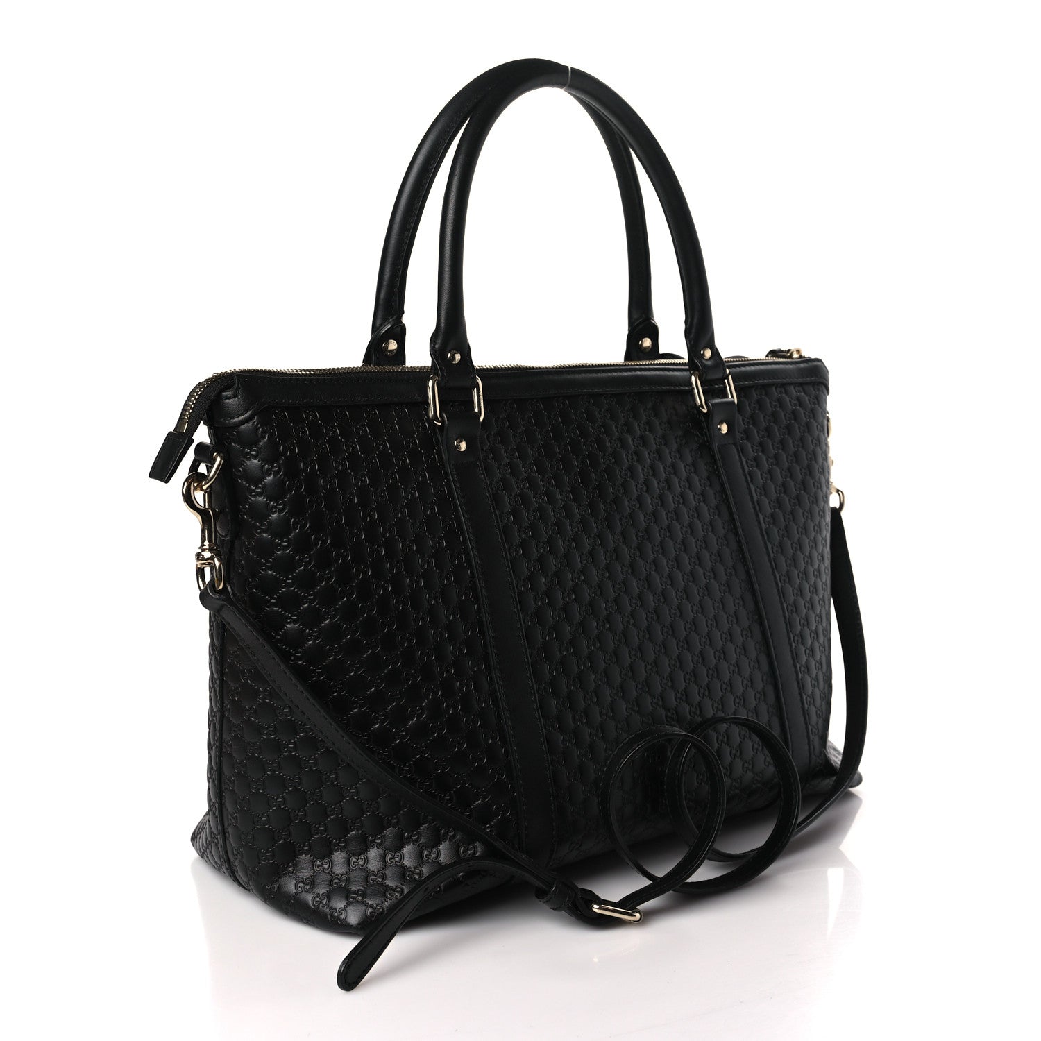 Gucci Soft Microguccissima Medium Zippered Satchel Black 3 of 9