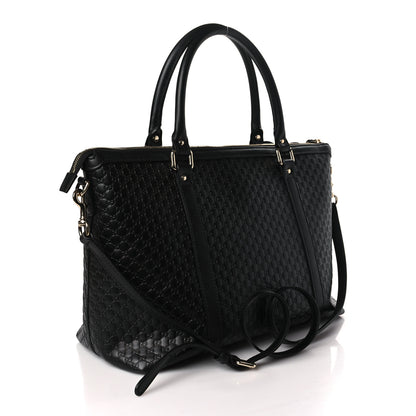 Gucci Soft Microguccissima Medium Zippered Satchel Black 3 of 9