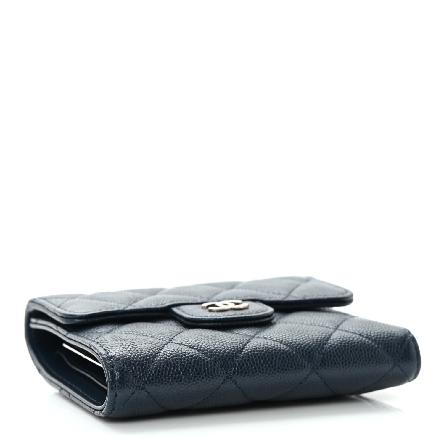 Chanel Caviar Quilted Compact Flap Wallet Navy 4 of 12