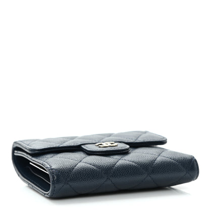 Chanel Caviar Quilted Compact Flap Wallet Navy 4 of 12