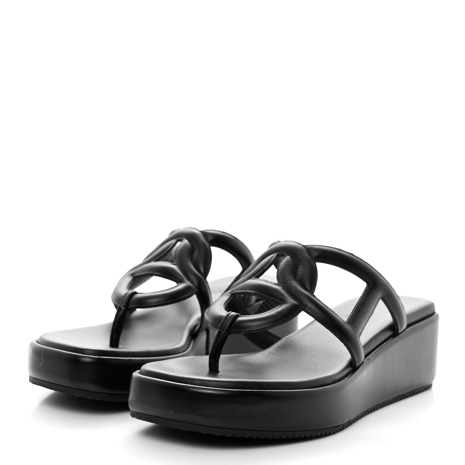 Hermes Nappa Gipsy Sandals 35 Black 3 of 9