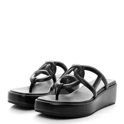 Hermes Nappa Gipsy Sandals 35 Black 3 of 9