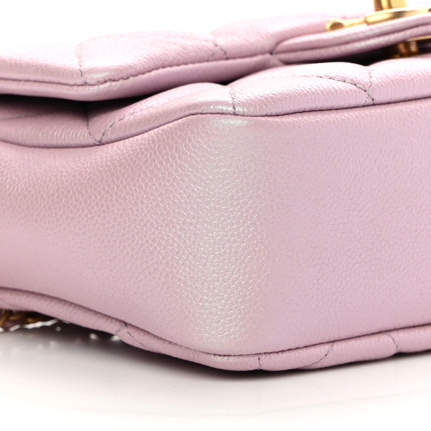 Iridescent Caviar Quilted Mini My Perfect Flap Pink