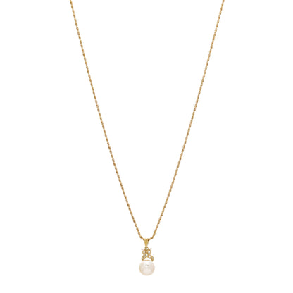 Parker & West by FASHIONPHILE 18K Yellow Gold Diamond Akoya Cultured Pearl Pendant Necklace 1 of 5