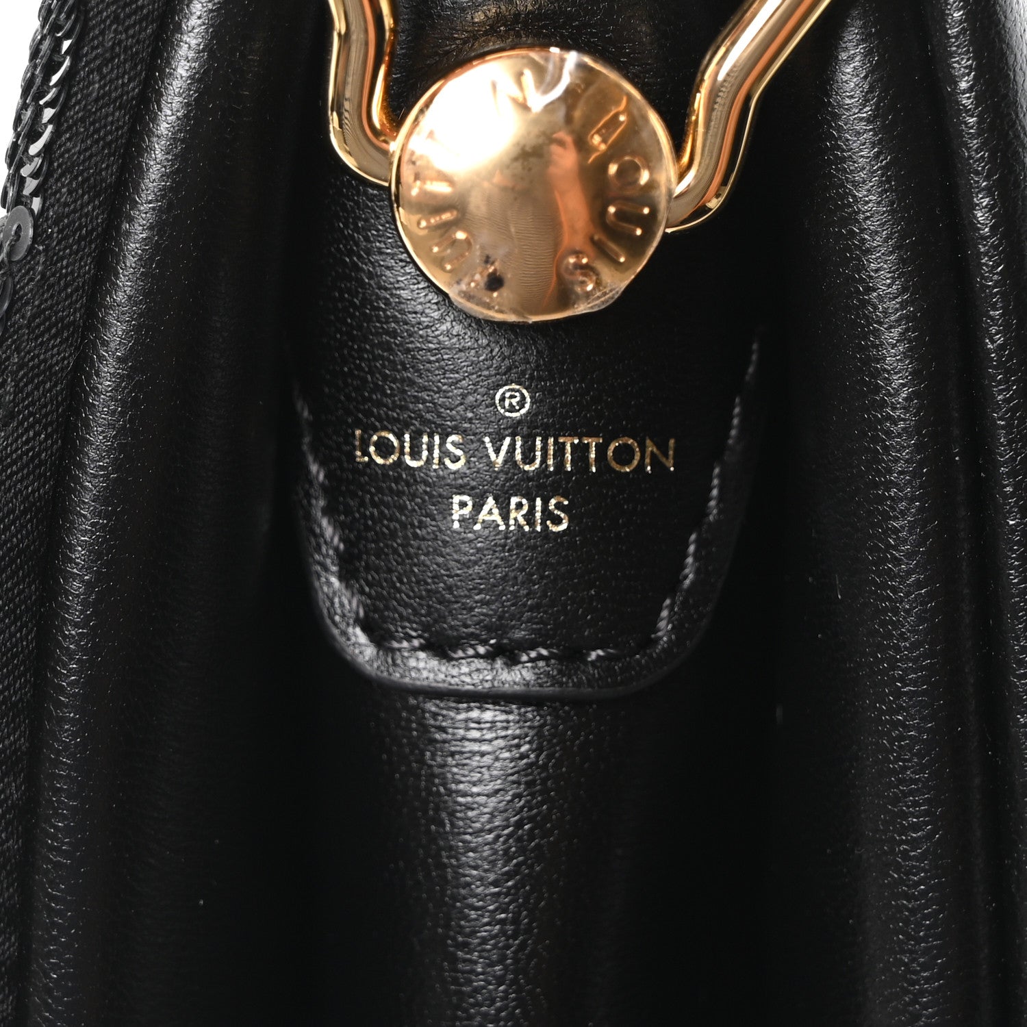 Louis Vuitton Satin Sequin Embroidered Damier Coussin BB Black 6 of 9