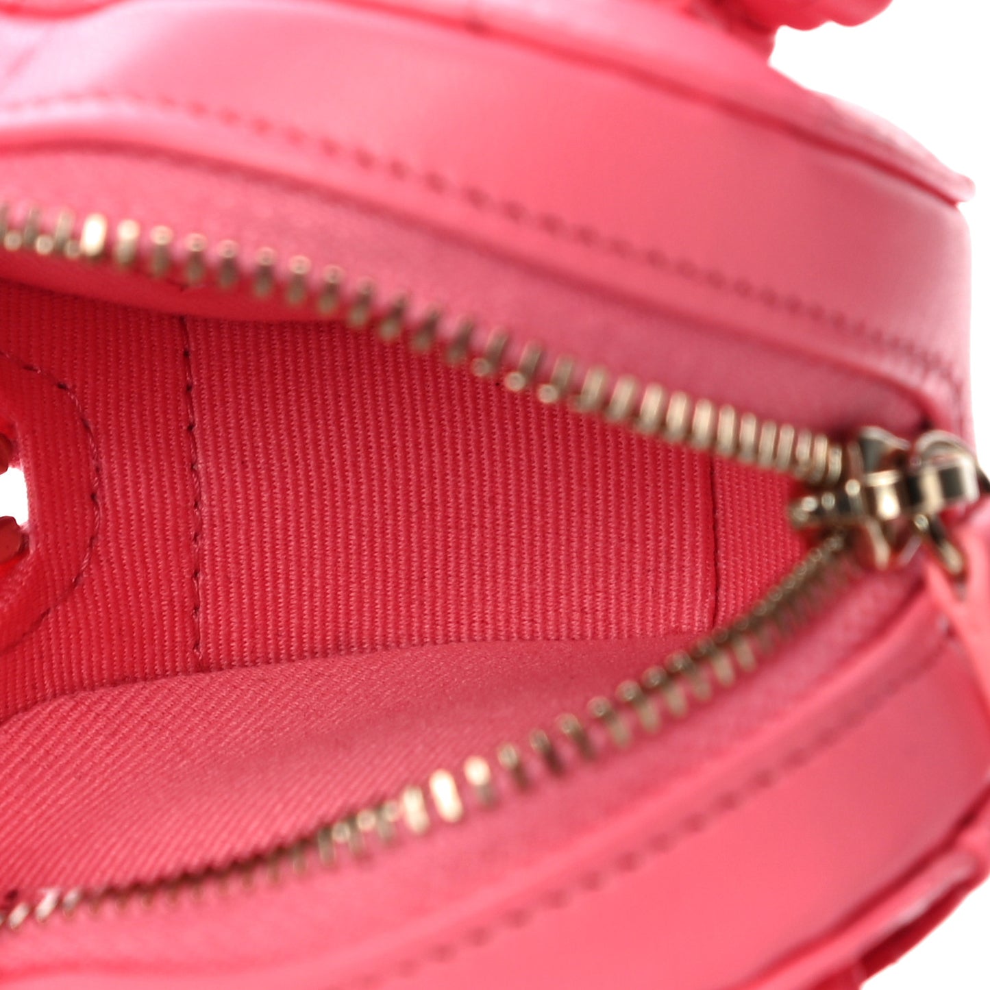 Lambskin Quilted CC In Love Heart Zipped Arm Coin Purse Pink