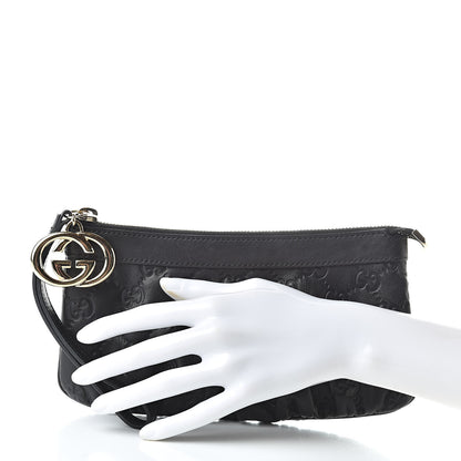 Gucci Guccissima Signature New Britt Wristlet Black 2 of 9