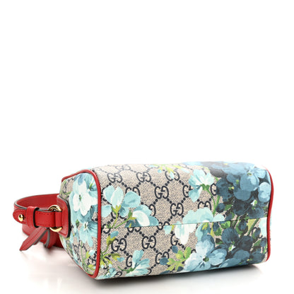 Gucci GG Supreme Monogram Blooms Mini Boston Navy Blue Hibiscus 4 of 11