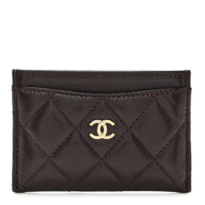 Chanel Caviar Quilted Card Holder Dark Brown 1 of 8