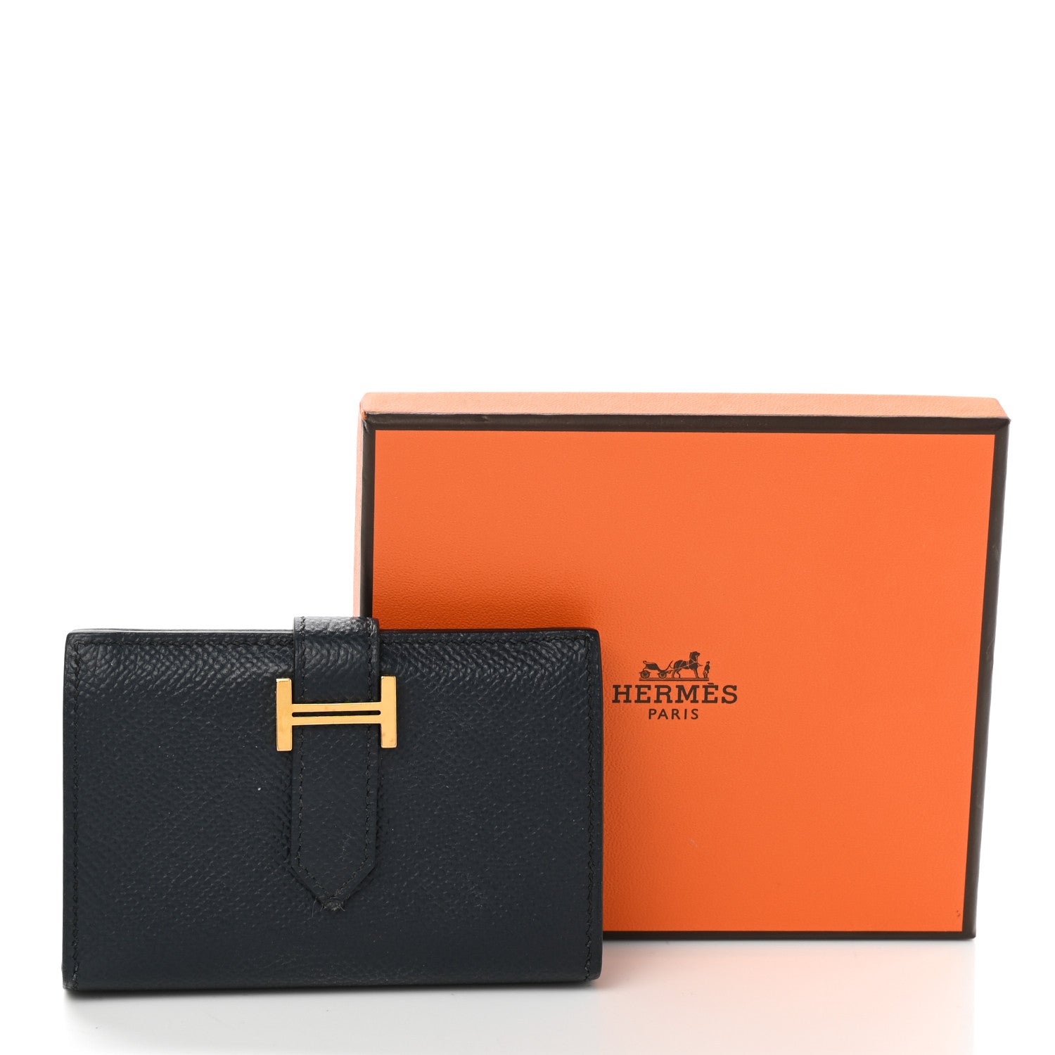 Hermes Epsom Bearn Card Holder Wallet Bleu Indigo 8 of 8