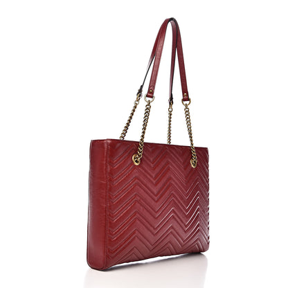 Gucci Azalea Calfskin Matelasse Medium GG Marmont Slim Tote Romantic Cerise 3 of 12
