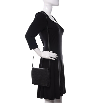 Bottega Veneta Nappa Intrecciato Flap Crossbody Black 2 of 9