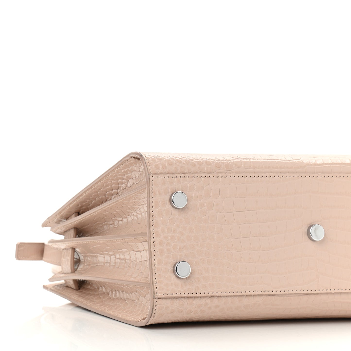 Calfskin Crocodile Embossed Baby Sac De Jour Rose Antic