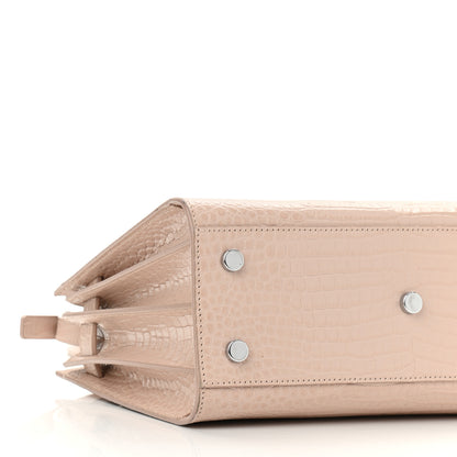 Saint Laurent Calfskin Crocodile Embossed Baby Sac De Jour Rose Antic 8 of 10