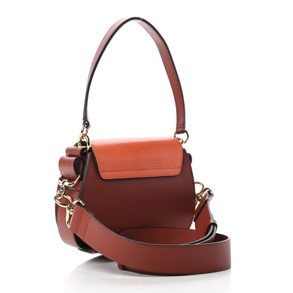 Chloe Calfskin Crocodile Embossed Small Tess Bag Woodsy Green Brown 3 of 9