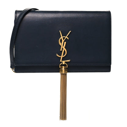 Saint Laurent Smooth Calfskin Classic Monogram Kate Tassel Chain Wallet Marine 1 of 9