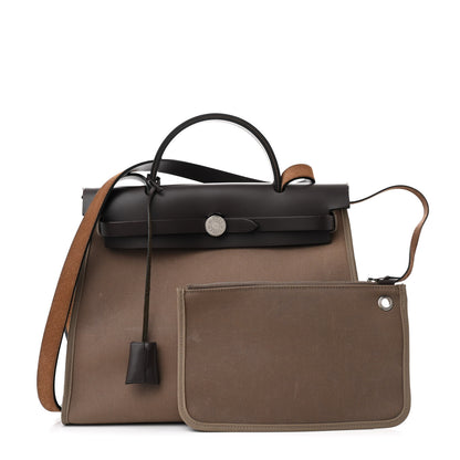 Hermes Vache Hunter Toile Herbag Zip 31 PM Etoupe Ebene 3 of 12