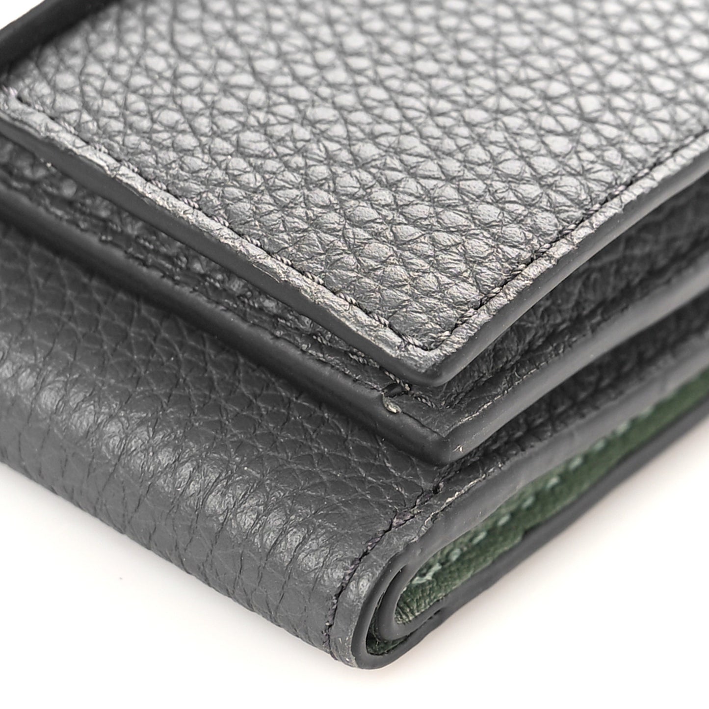 Grained Calfskin Compact Wallet Antracite