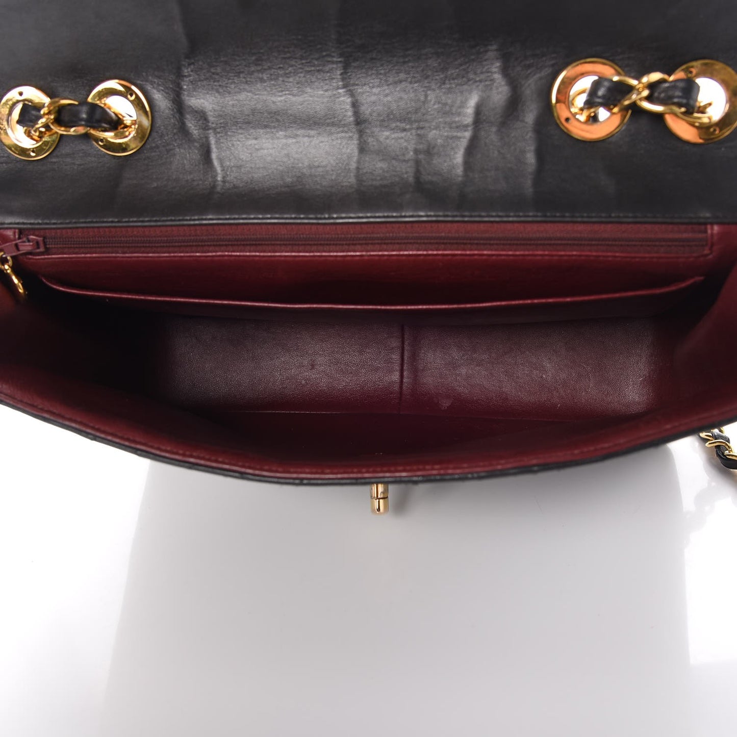 Lambskin Quilted Jumbo Single Flap Black