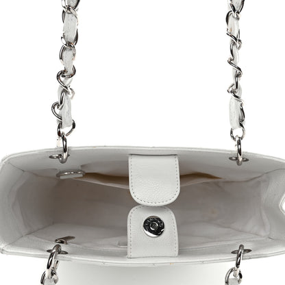 Chanel Caviar Quilted Petit Shopping Tote PST White 4 of 4