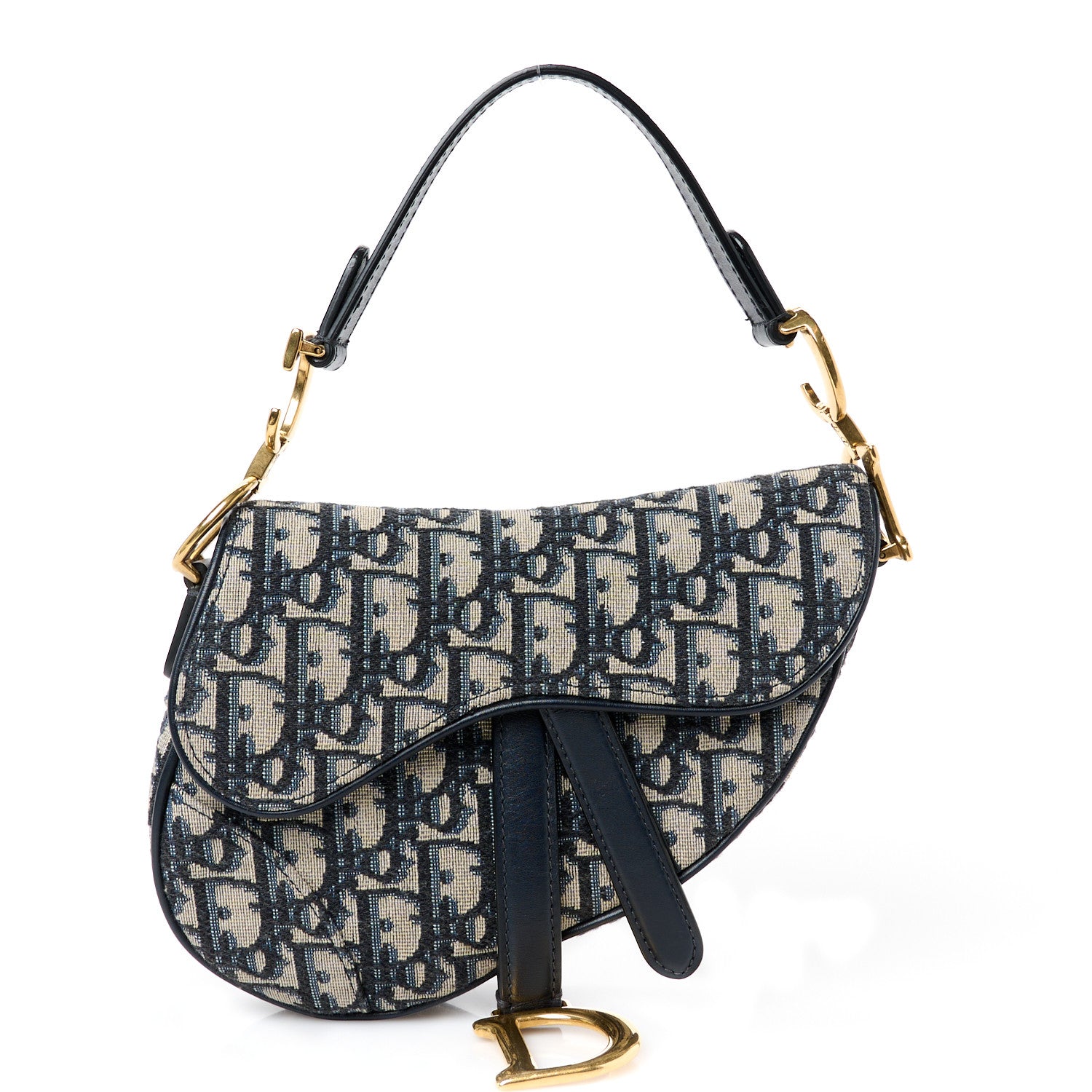 Christian Dior Oblique Mini Saddle Bag Blue 1 of 10