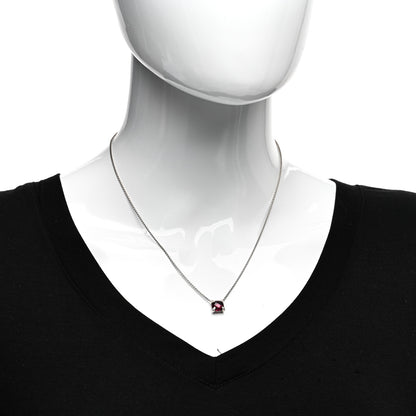 David Yurman Sterling Silver Diamond Rhodolite Garnet 9mm Petite Chatelaine Pendant Necklace 2 of 4