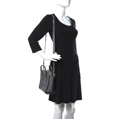 Celine Drummed Calfskin Nano Luggage Kohl 2 of 11