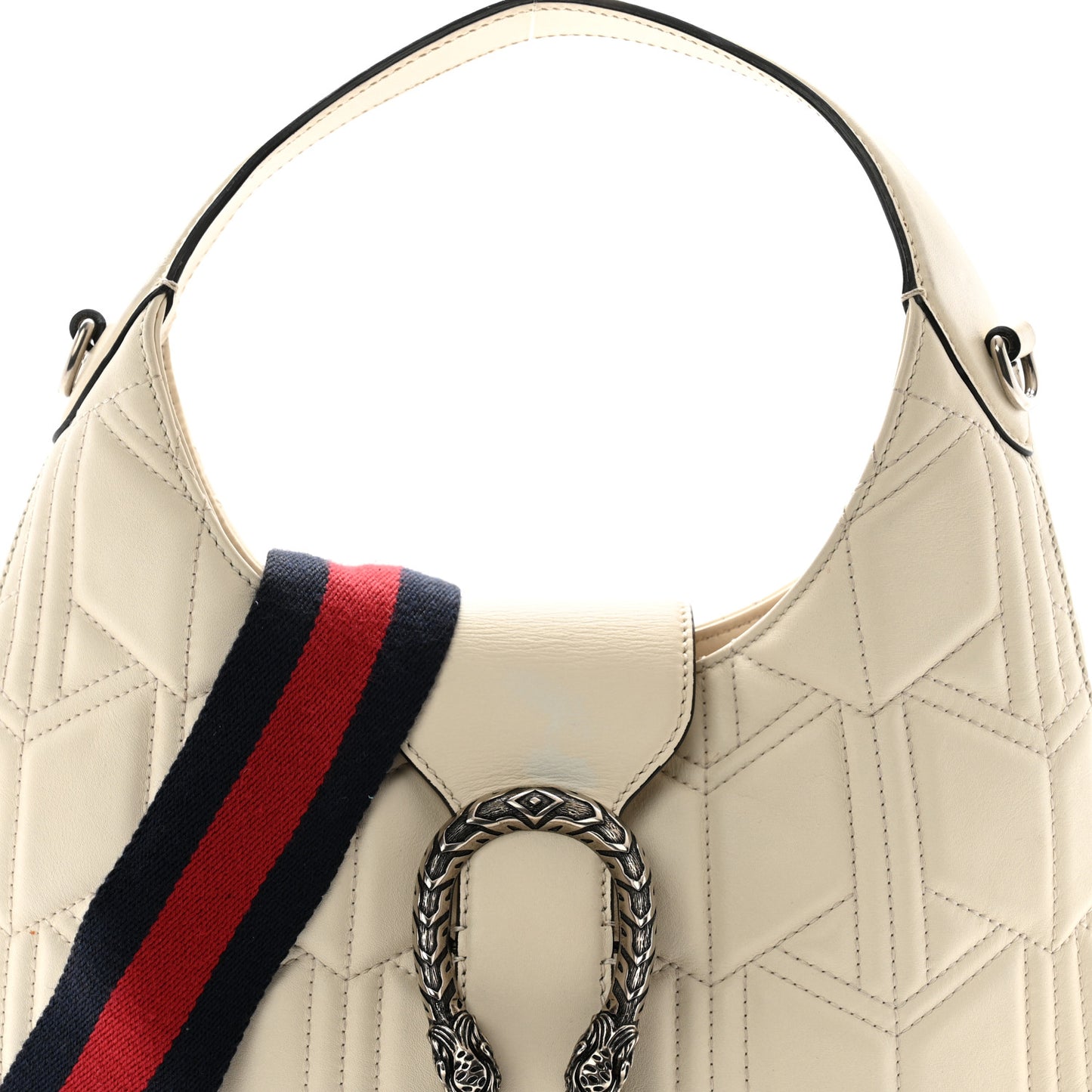 Calfskin Web Quilted Small Dionysus Hobo White