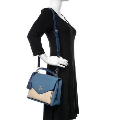 Louis Vuitton Soft Calfskin My Lockme Top Handle Blue Jean Creme 2 of 10