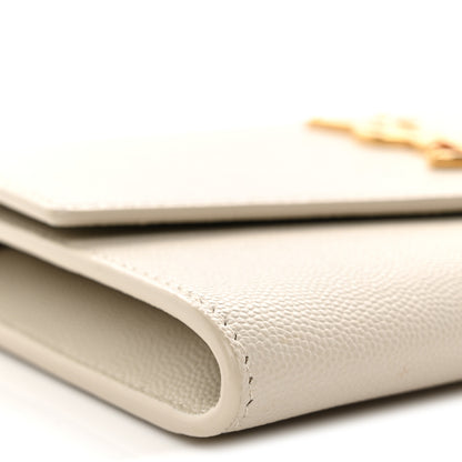 Saint Laurent Grain De Poudre Monogram Uptown Chain Wallet Crema Soft 9 of 12