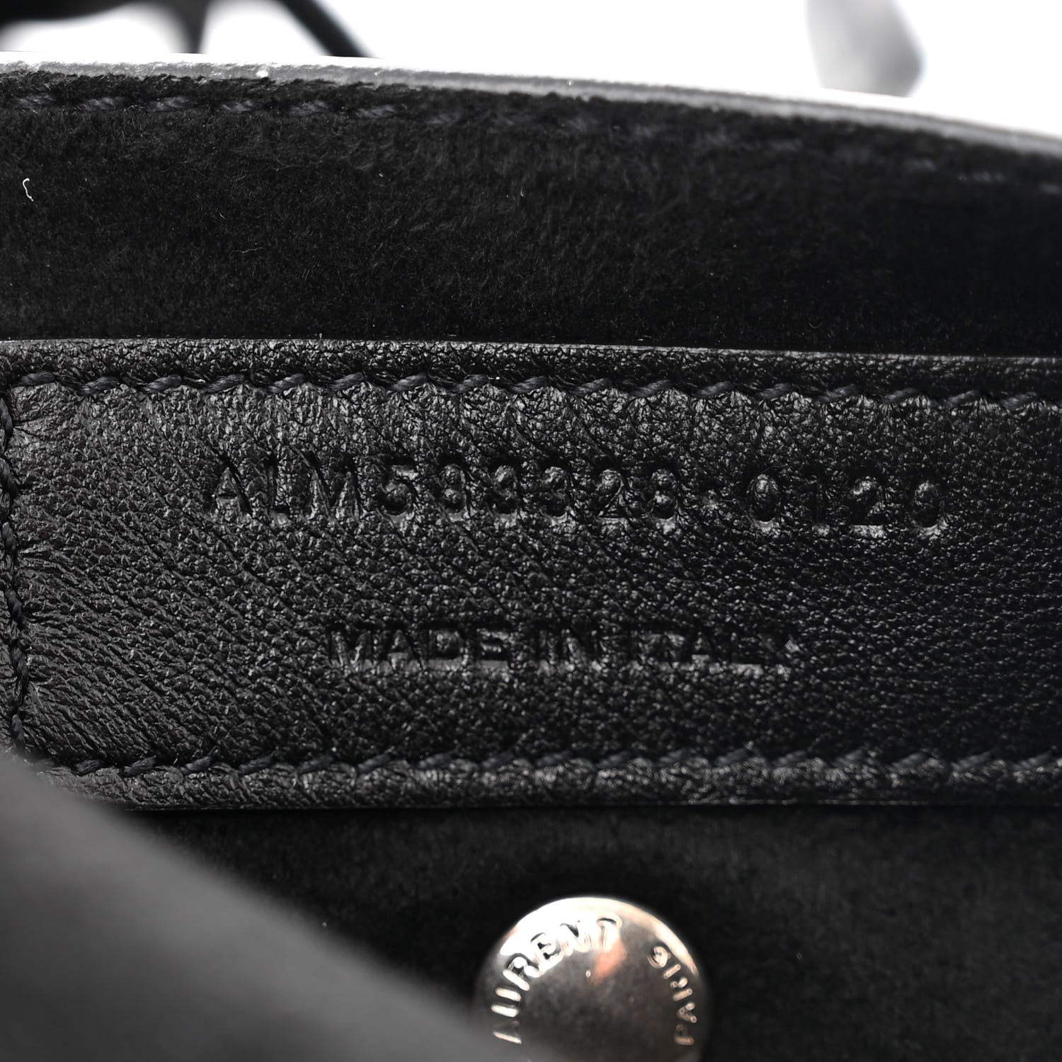 Saint Laurent Lambskin Teddy Drawstring Bag Black 8 of 11