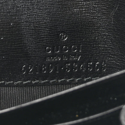 Gucci Boarded Plutone Calfskin Horsebit 1955 Flap Card Case Wallet Black 6 of 9