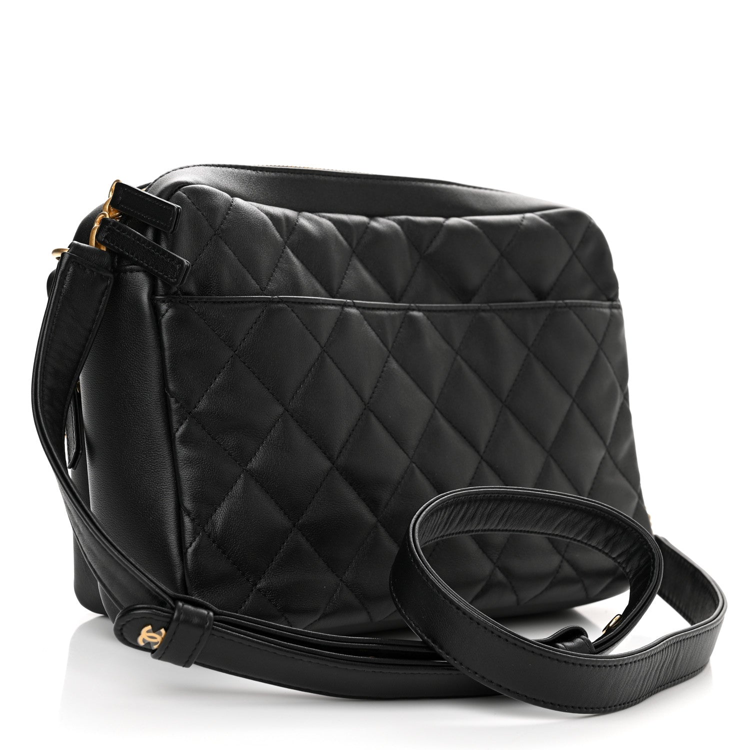 Chanel Calfskin Quilted Large Camera Case Black 3 of 10