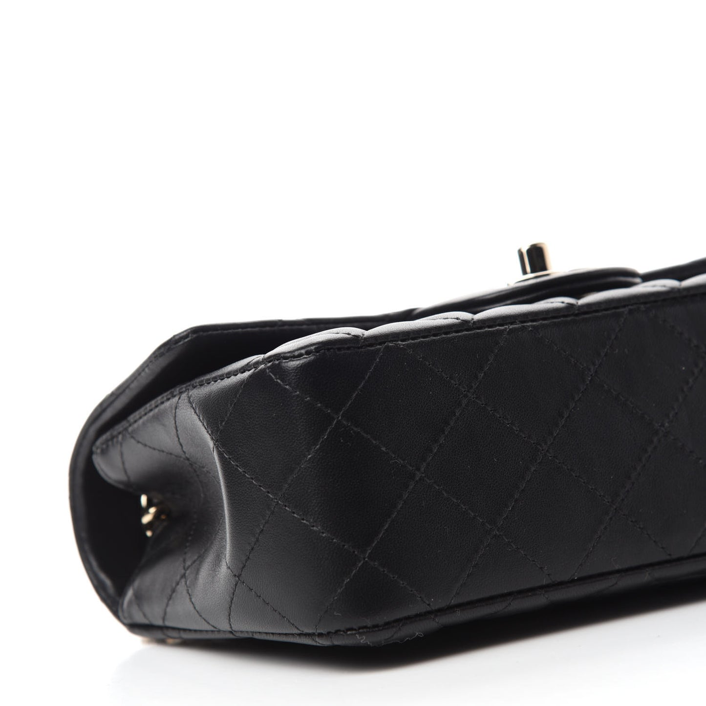 Lambskin Quilted Mini Coco Charms Rectangular Flap Black