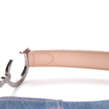 Christian Dior Patent Denim Jeans Saddle Bag Blue Pink 9 of 16
