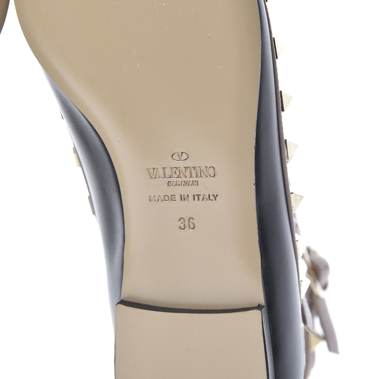 Nappa Rockstud Cage Ballerina Flats 36 Black Poudre