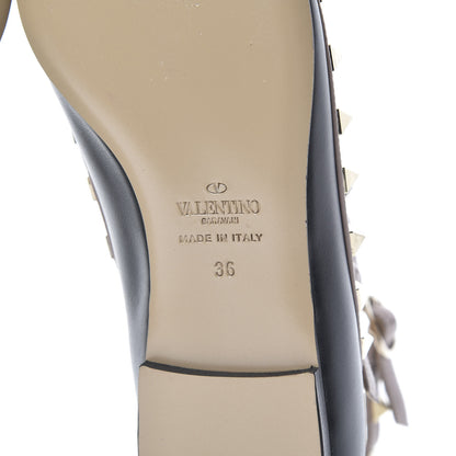 Valentino Garavani Nappa Rockstud Cage Ballerina Flats 36 Black Poudre 6 of 9