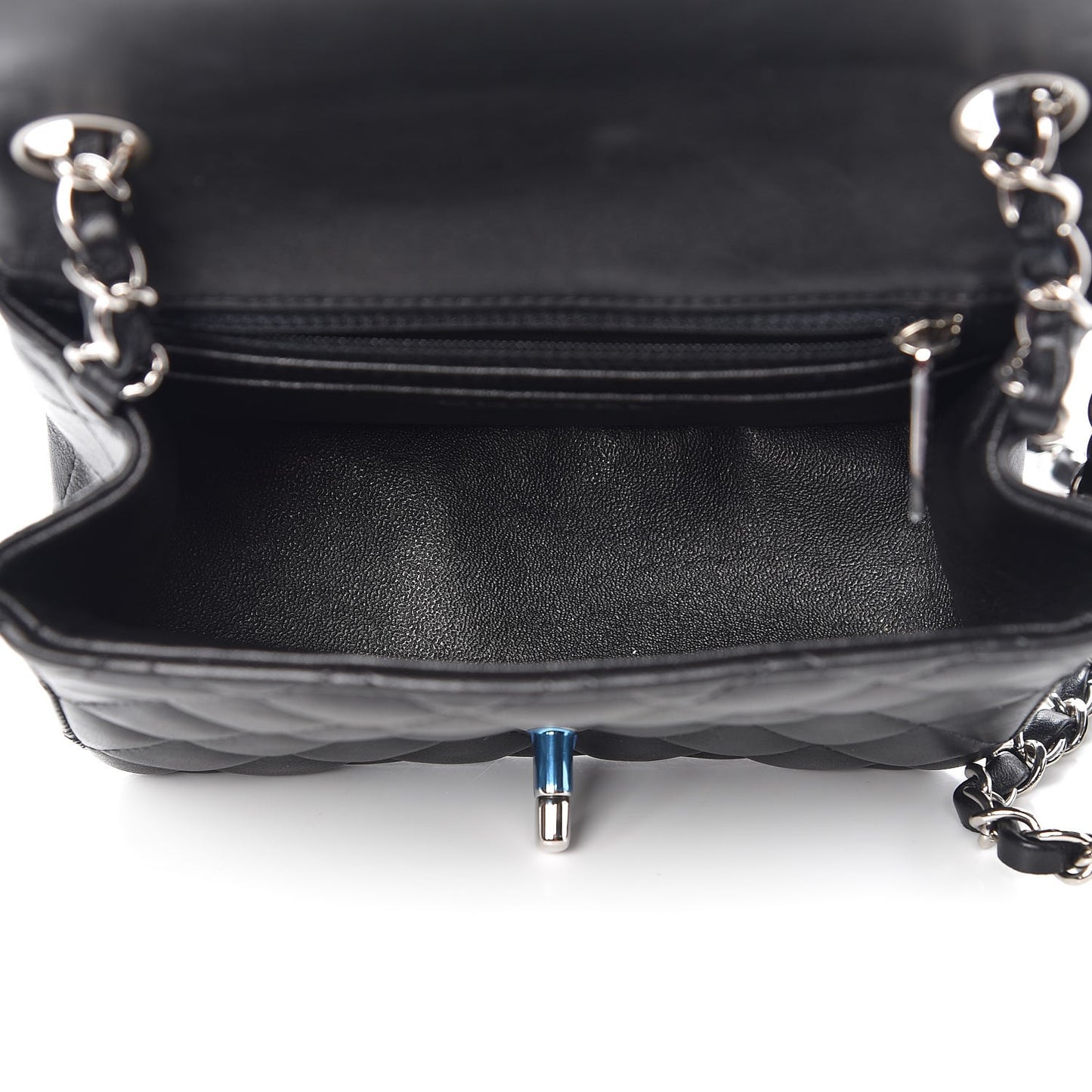 Lambskin Quilted Mini Square Flap Black