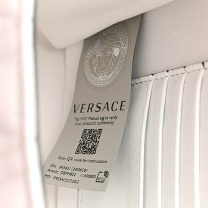 Versace Nappa Quilted Studded Virtus Shoulder Bag White 7 of 12